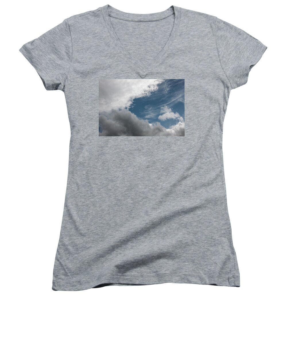 Cloudy Skies Women's V-Neck featuring the photograph Come Together - by Julie Weber