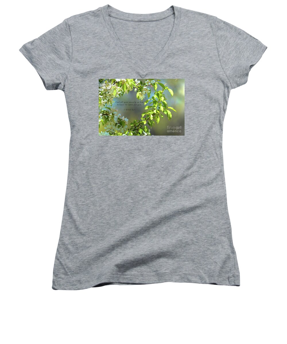 Blossom Women's V-Neck featuring the photograph Comfort by Deb Halloran