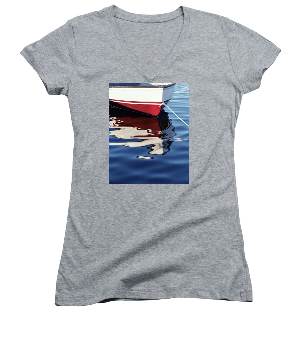 Boat Women's V-Neck featuring the photograph Delphin 2 by Laura Fasulo