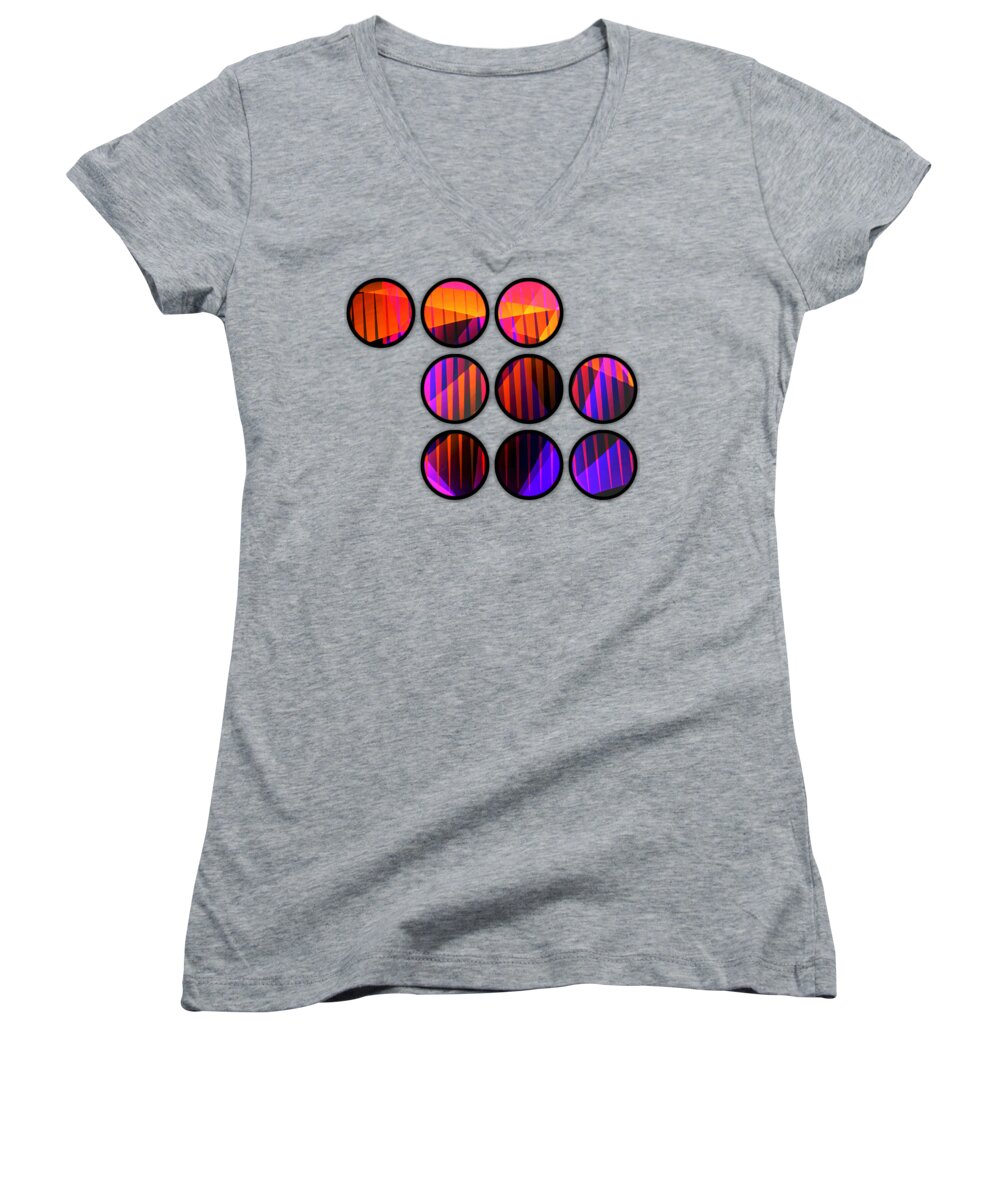 Discus Women's V-Neck featuring the digital art Discus by Susan Maxwell Schmidt
