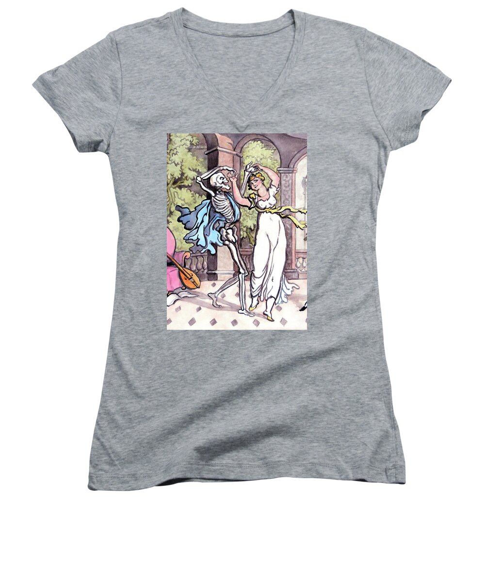  Women's V-Neck featuring the painting English Dance vertical by Ruth Hooper