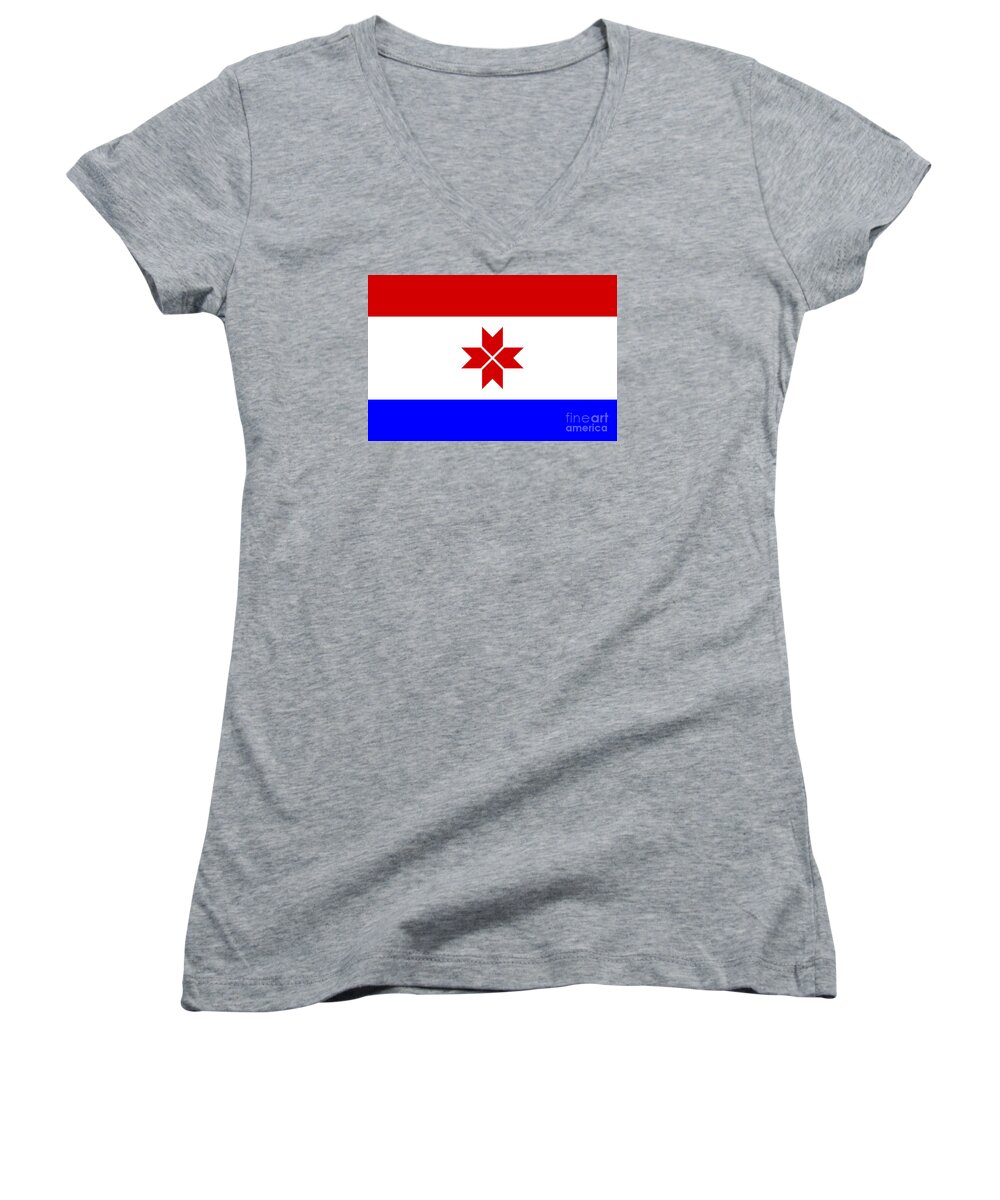 Mordovia Women's V-Neck featuring the digital art Flag of Mordovia by Sterling Gold