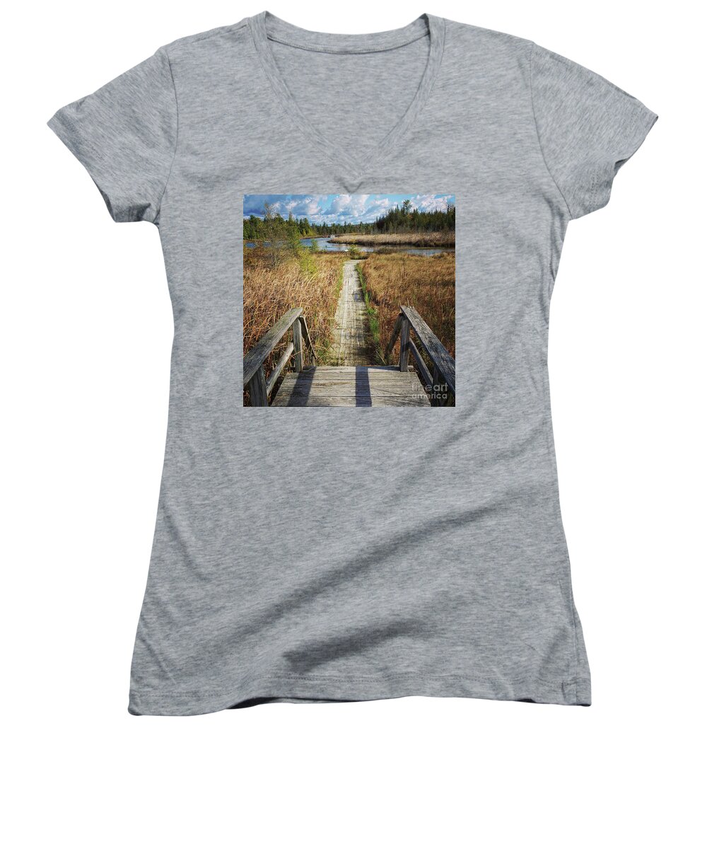 Amy Lucid Photography Women's V-Neck featuring the photograph Grass Creek Natural Area by Amy Lucid