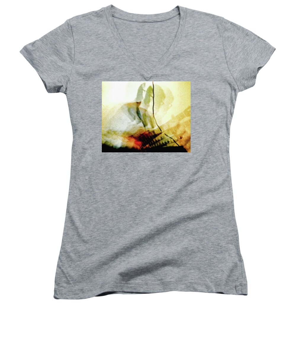 Guitar Player Women's V-Neck featuring the photograph Guitar player by Tatiana Travelways