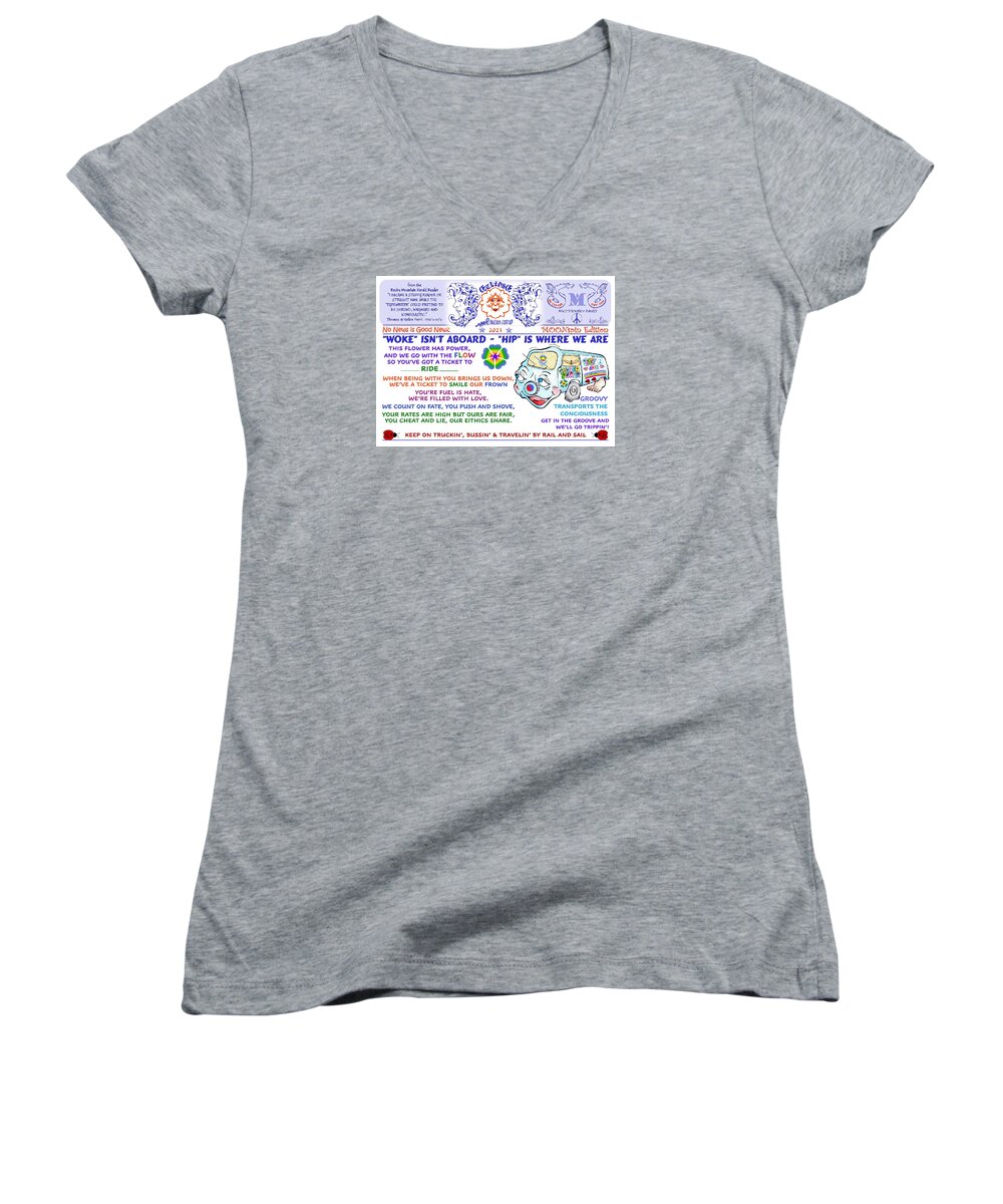 Reporter Art Women's V-Neck featuring the mixed media HIP by Dawn Sperry