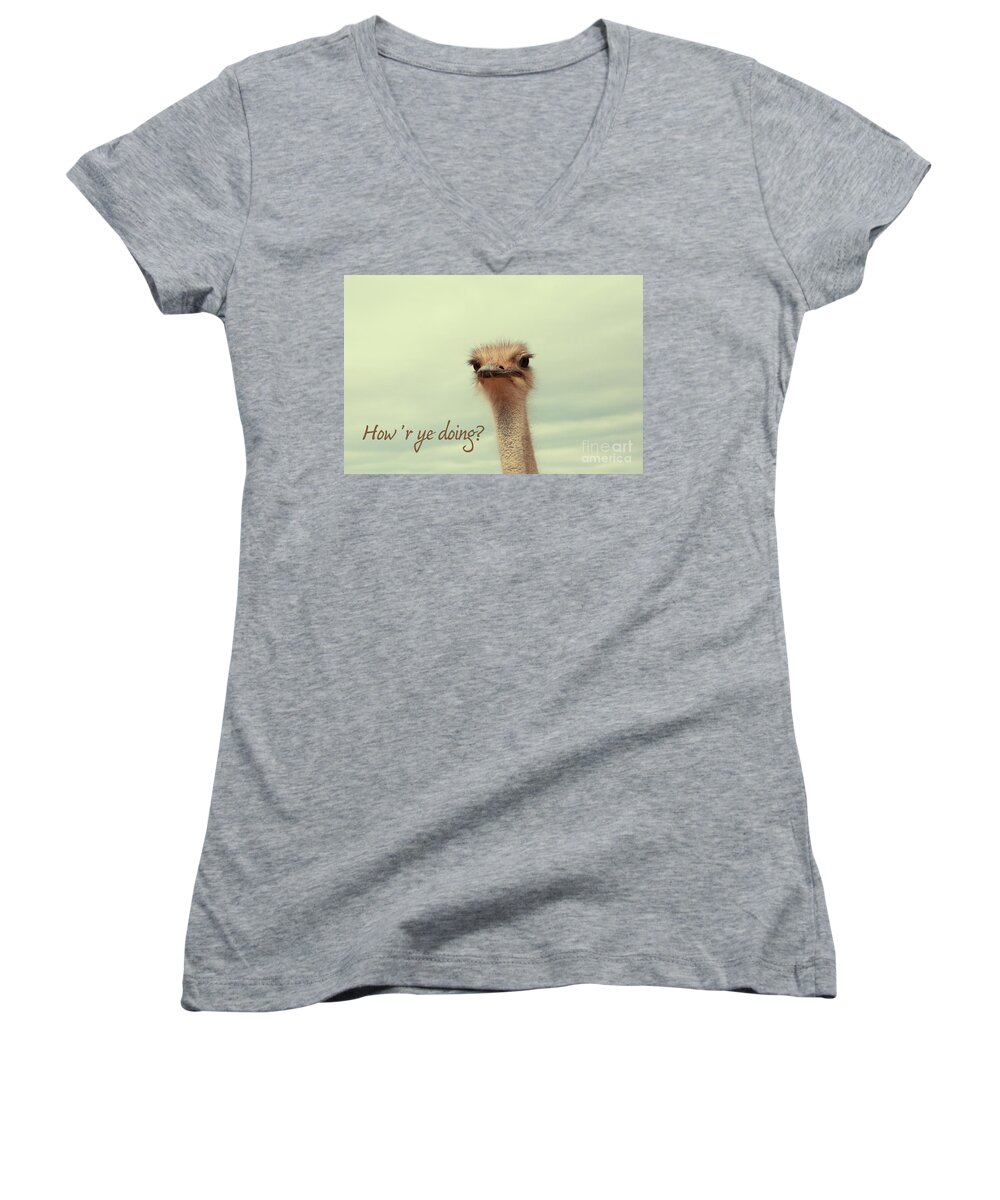 Africa Women's V-Neck featuring the photograph How 'r ye doing by Patricia Hofmeester