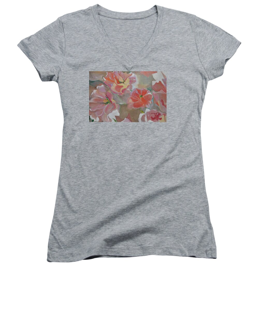 Flowers Women's V-Neck featuring the painting I Fiori by Julie Todd-Cundiff