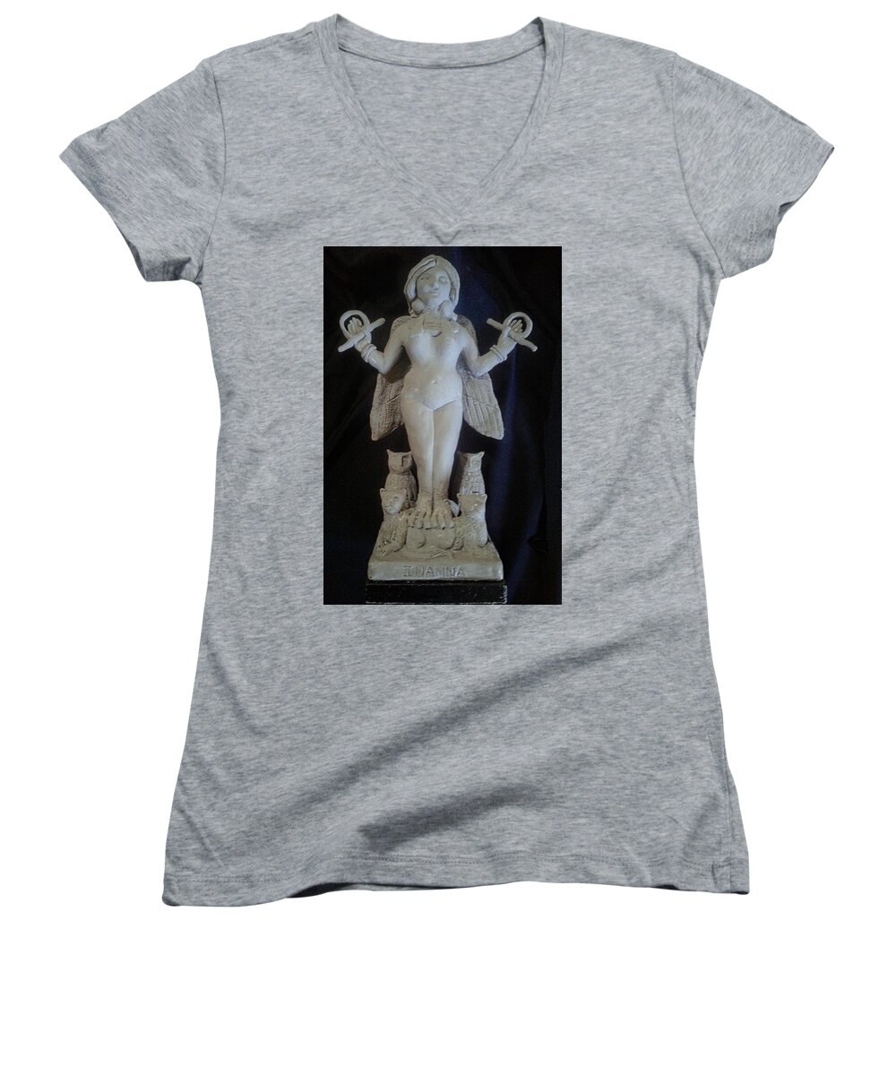  Women's V-Neck featuring the painting Innana by James RODERICK