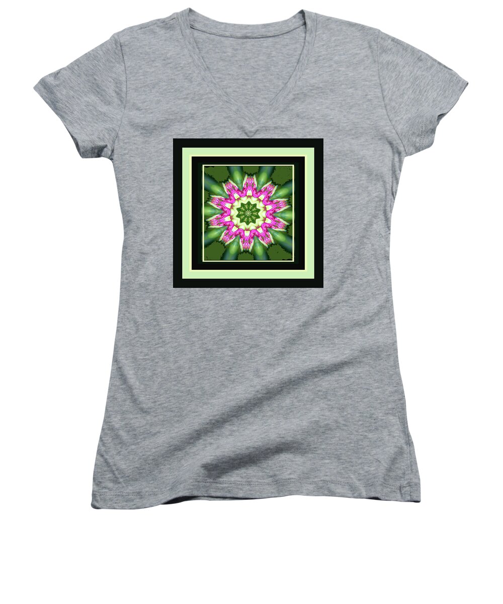 Green Women's V-Neck featuring the photograph Just a Flower by Shirley Moravec