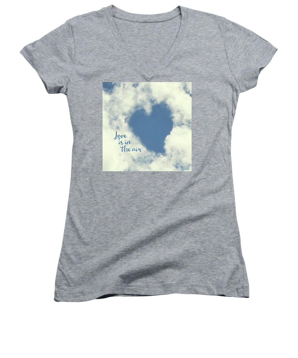 Heart Women's V-Neck featuring the photograph Love is in the Air by Peggy Collins