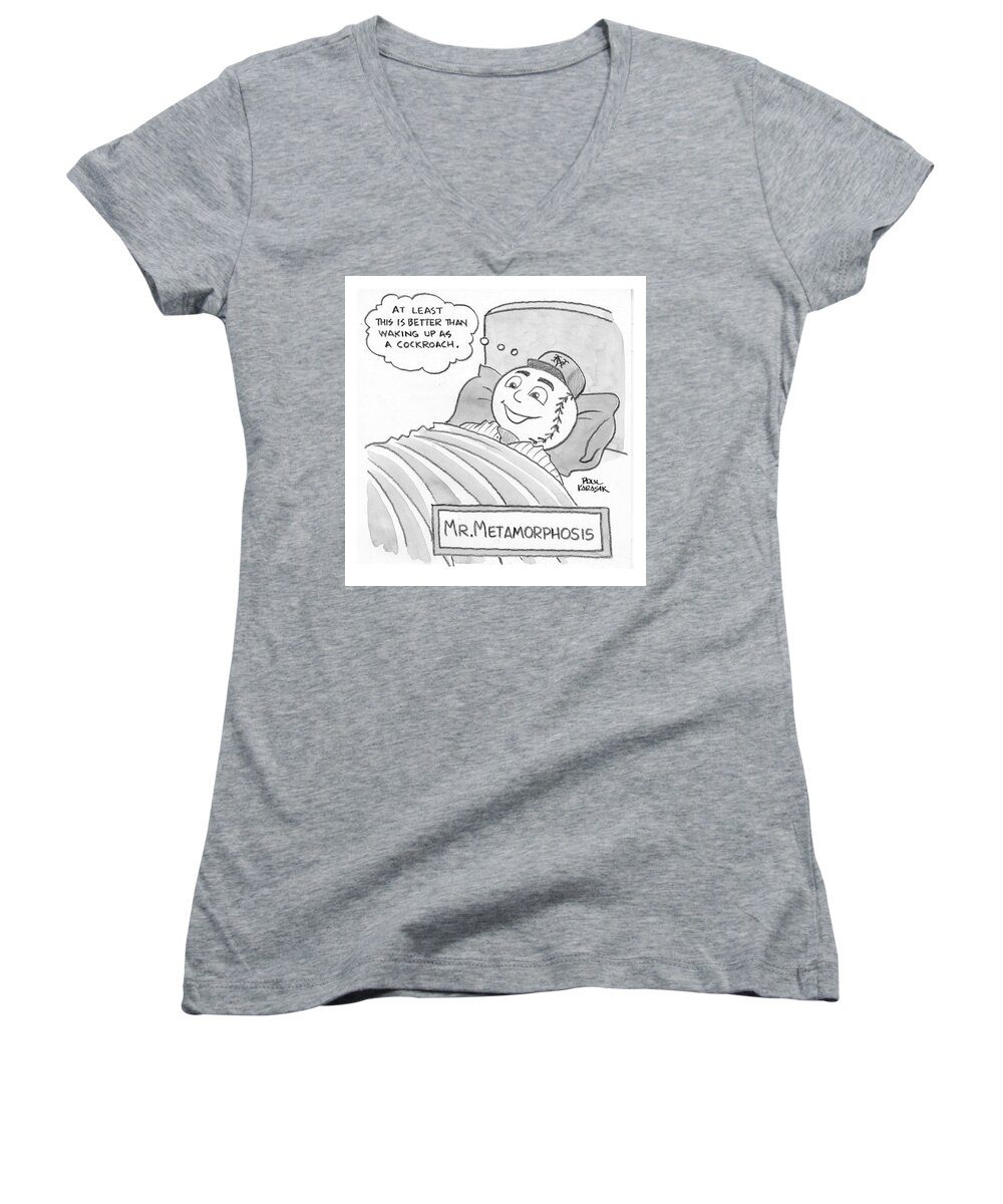 Captionless Women's V-Neck featuring the drawing Mr.Metamorphosis by Conde Nast