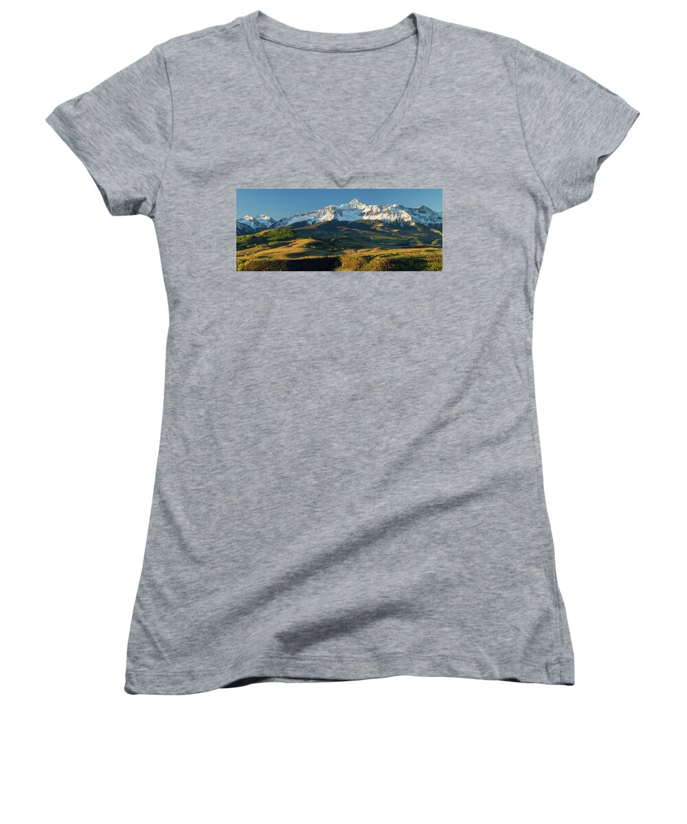  Women's V-Neck featuring the photograph Mt. Willson by Wesley Aston
