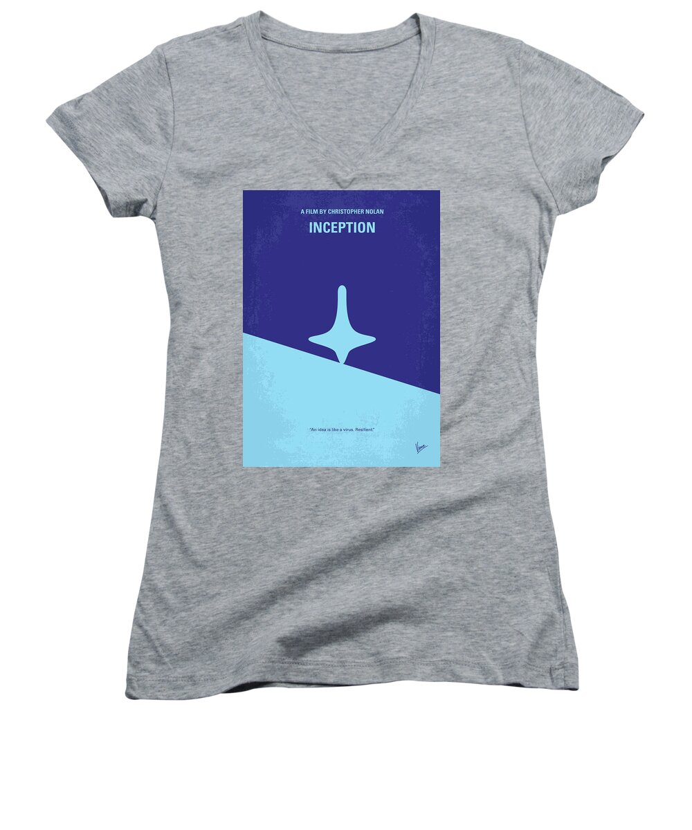 Inception Women's V-Neck featuring the digital art No240 My Inception minimal movie poster by Chungkong Art