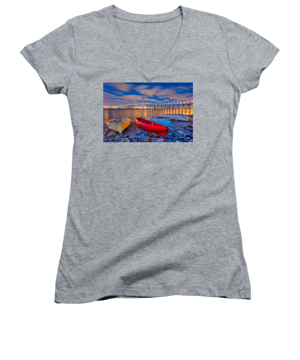 Sand Women's V-Neck featuring the photograph Peace amid the chaos by Sam Antonio