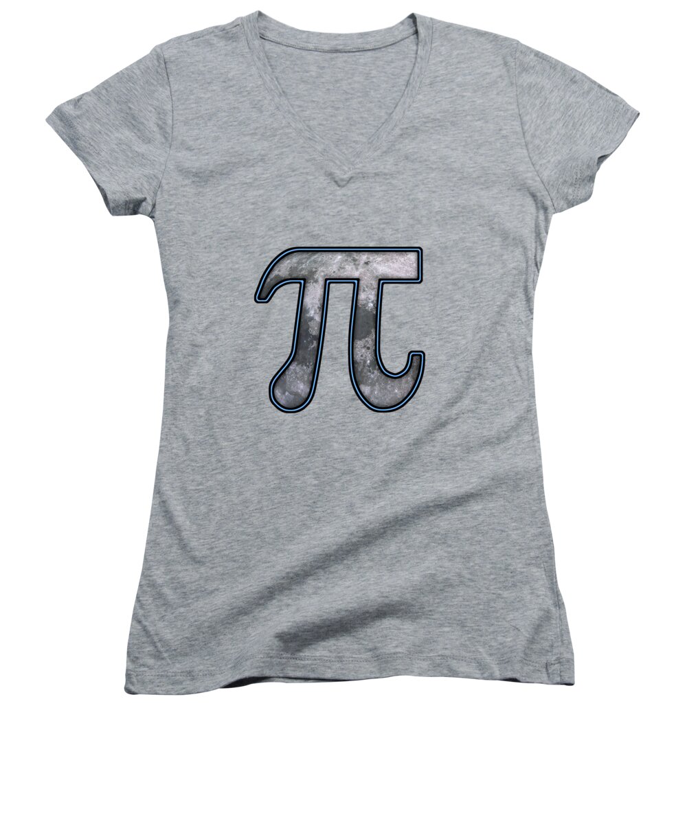Moon Pi Women's V-Neck featuring the photograph Pi - Food - Moon Pie by Mike Savad