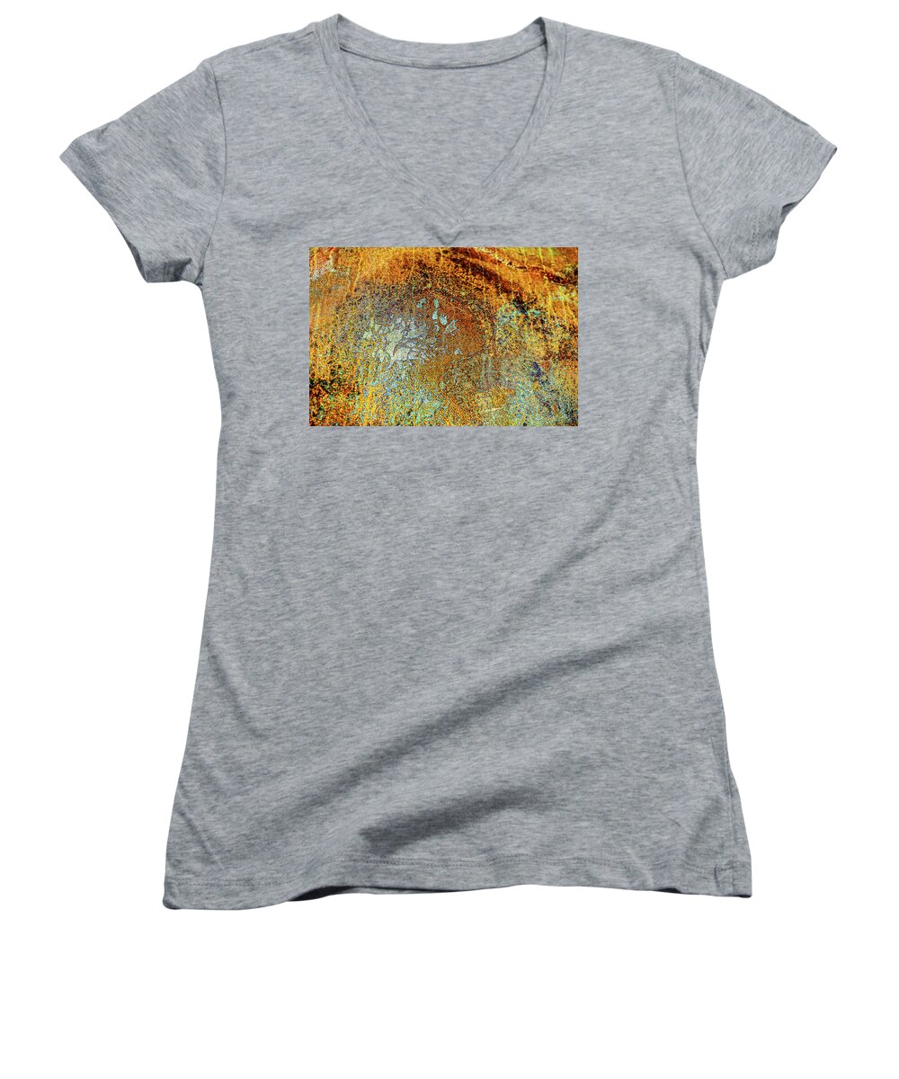 Yellow Women's V-Neck featuring the photograph Psychedelic Plant by Liquid Eye