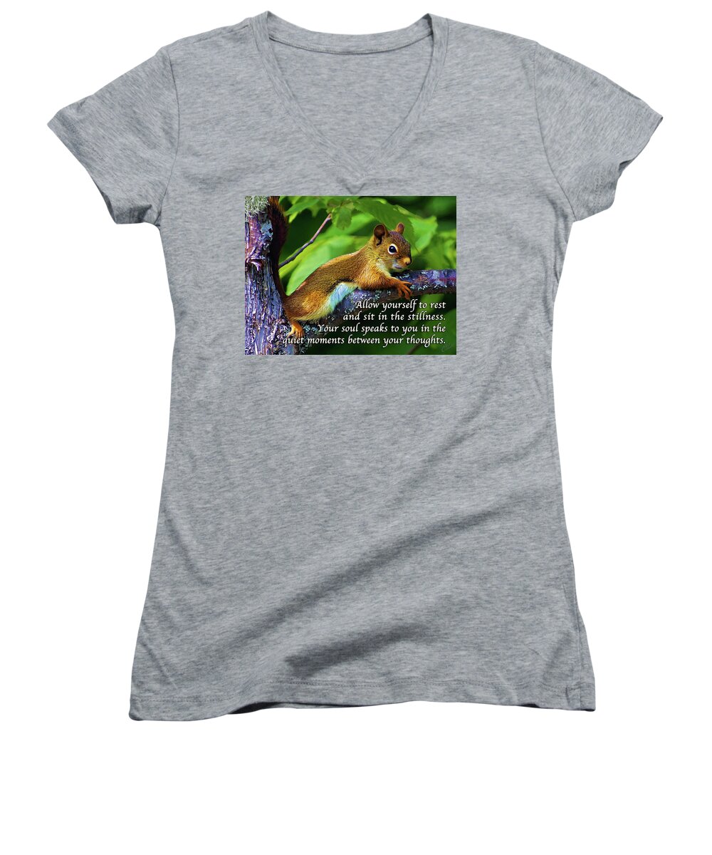 Inspirational Quotes Women's V-Neck featuring the photograph Quiet Moments by ABeautifulSky Photography by Bill Caldwell