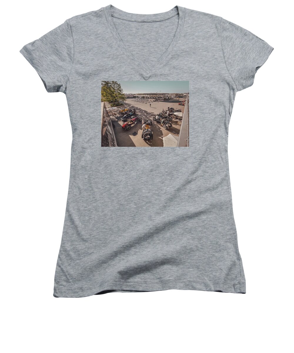  Women's V-Neck featuring the photograph Ragtime Racers Morning by Josh Williams
