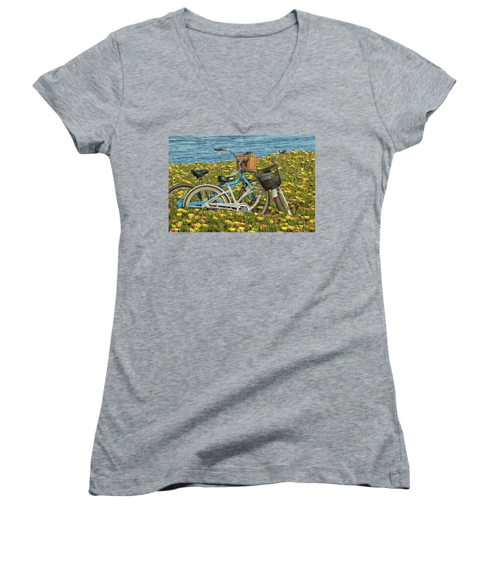 Spring Women's V-Neck featuring the photograph Springtime in Santa Cruz by Tom Kelly