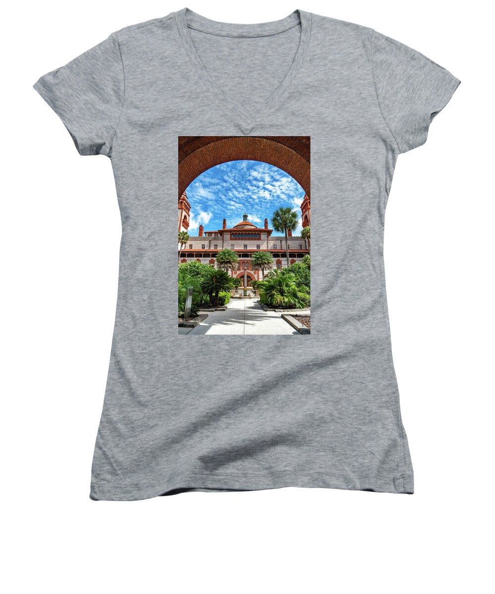 Florida Women's V-Neck featuring the photograph St. Augustine by Christopher Brown