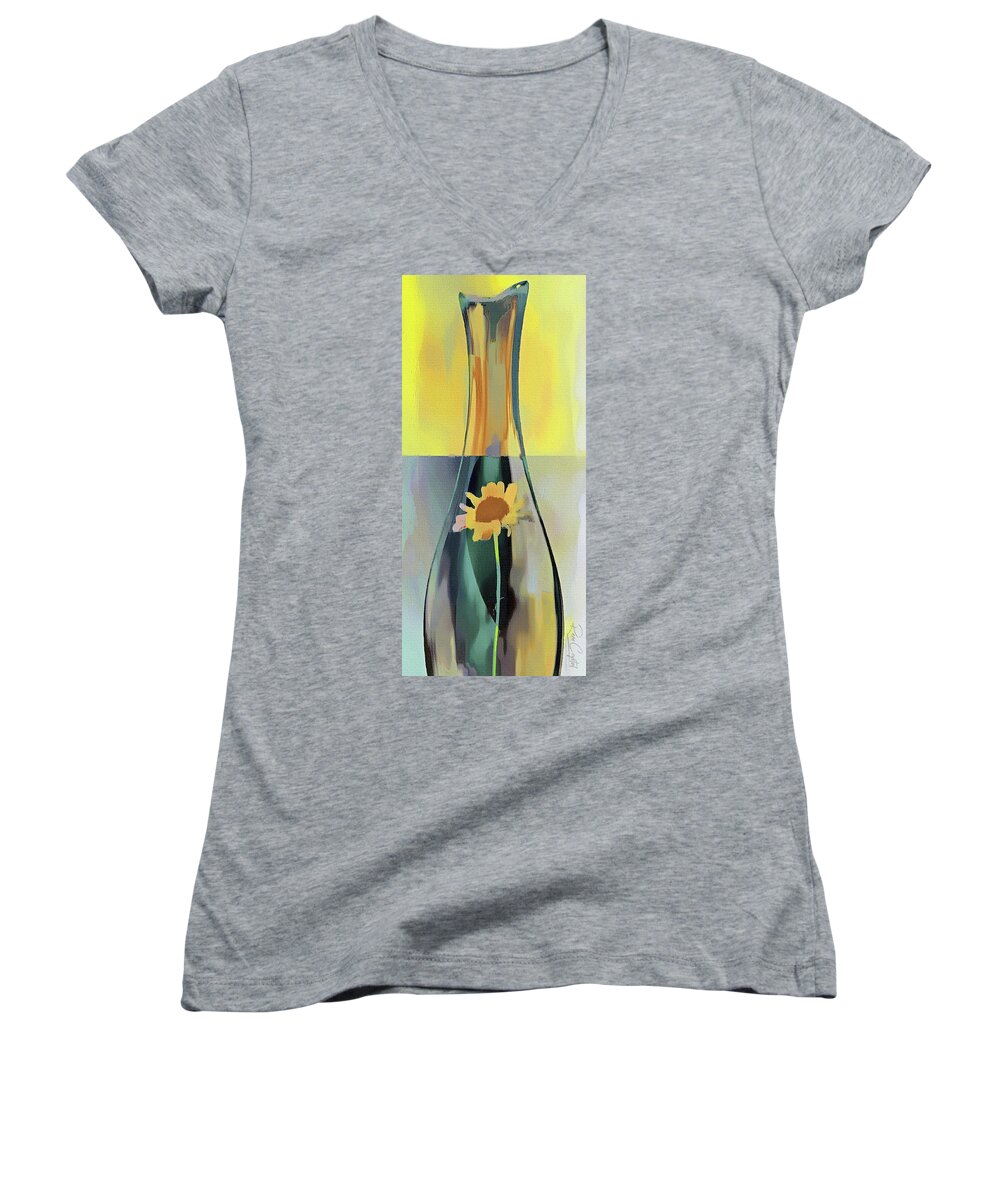 Flora Women's V-Neck featuring the photograph Striving To Reach The Top by Rene Crystal