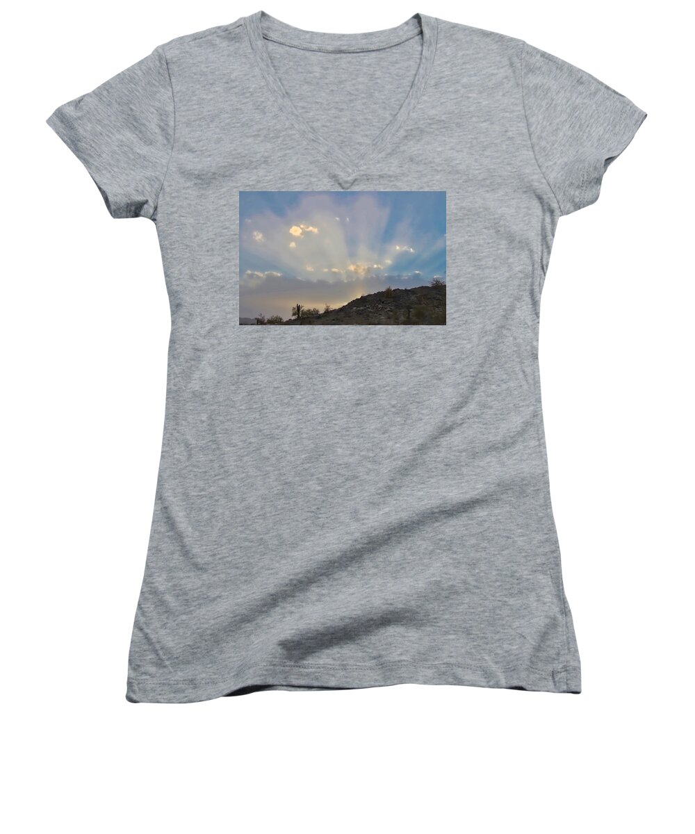 Arizona Women's V-Neck featuring the photograph Suntensed by Judy Kennedy