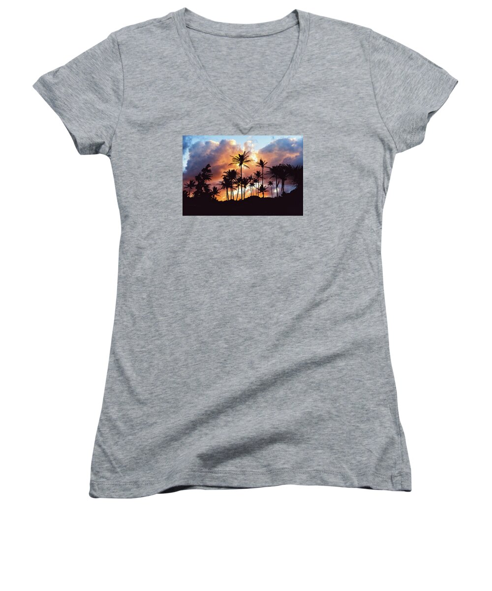 Sky Women's V-Neck featuring the photograph Tropical Sunset by Jason Roberts