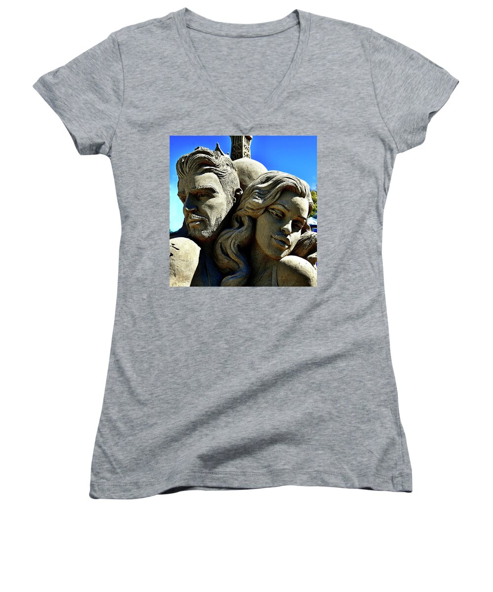 Two Lovers Women's V-Neck featuring the photograph Two Lovers by Unknown Artist