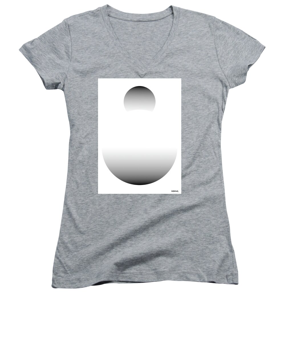 Illusory Contours Women's V-Neck featuring the mixed media Unsphere by Gianni Sarcone
