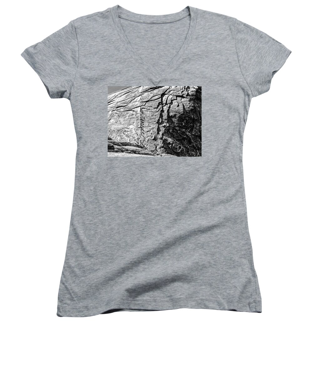 Yosemite Women's V-Neck featuring the photograph Up To The Top Of Half Dome by Joseph S Giacalone