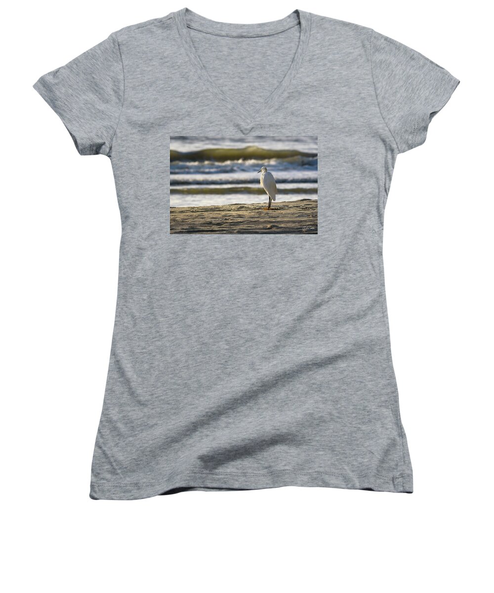Sunrise Women's V-Neck featuring the photograph Watching The Sunrise by Steven Sparks