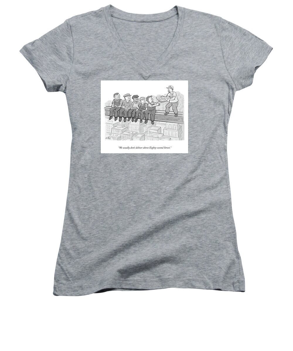 Cctk Women's V-Neck featuring the drawing We Usually Don't Deliver by Ellis Rosen