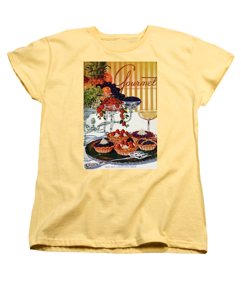 Food Women's T-Shirt (Standard Fit) featuring the photograph Gourmet Cover Of Fruit Tarts by Henry Stahlhut