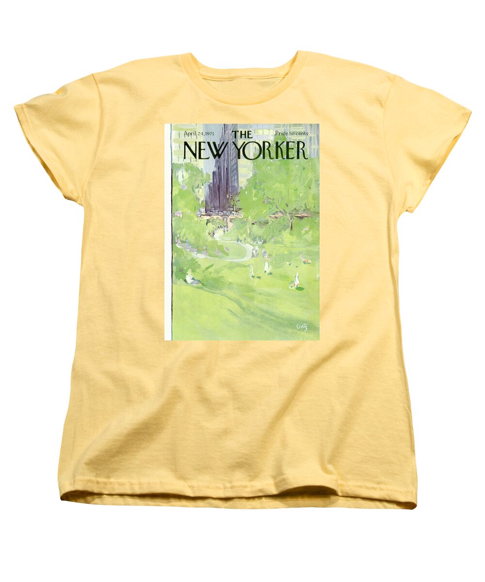 Urban Women's T-Shirt (Standard Fit) featuring the painting New Yorker April 24th, 1971 by Arthur Getz