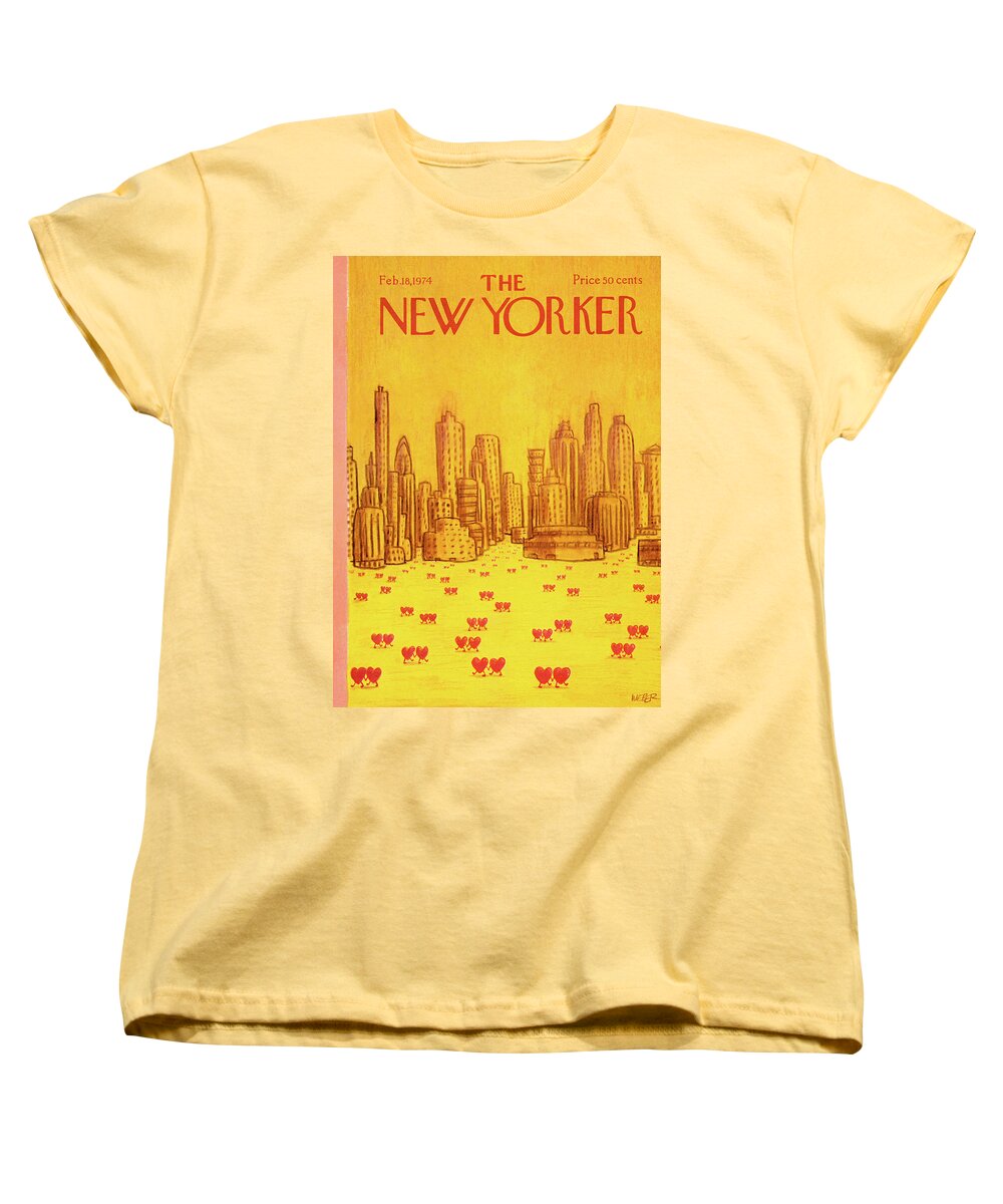 Holidays Women's T-Shirt (Standard Fit) featuring the painting New Yorker February 18th, 1974 by Robert Weber