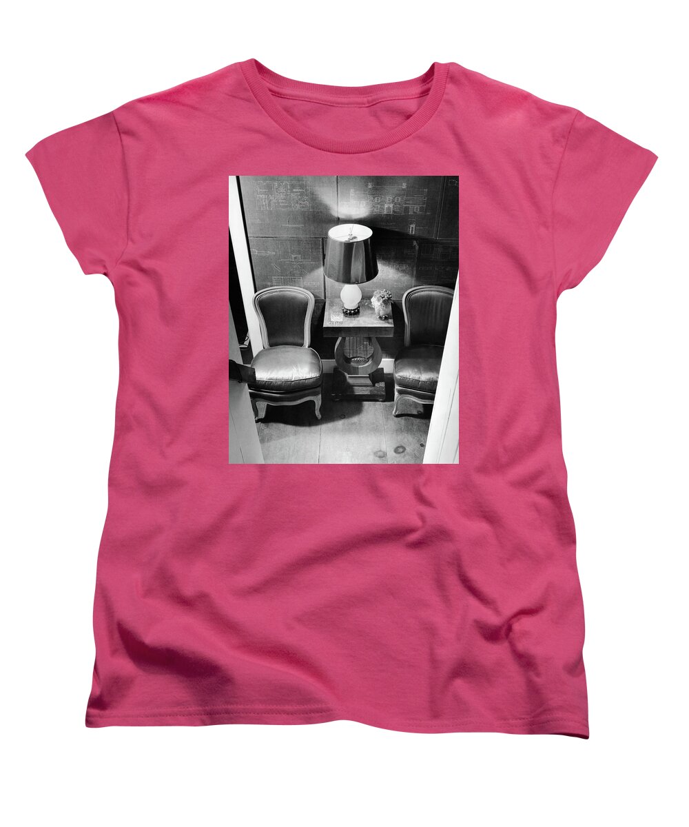 Interior Women's T-Shirt (Standard Fit) featuring the photograph A Hallway With Blueprints by Jacob Lofman