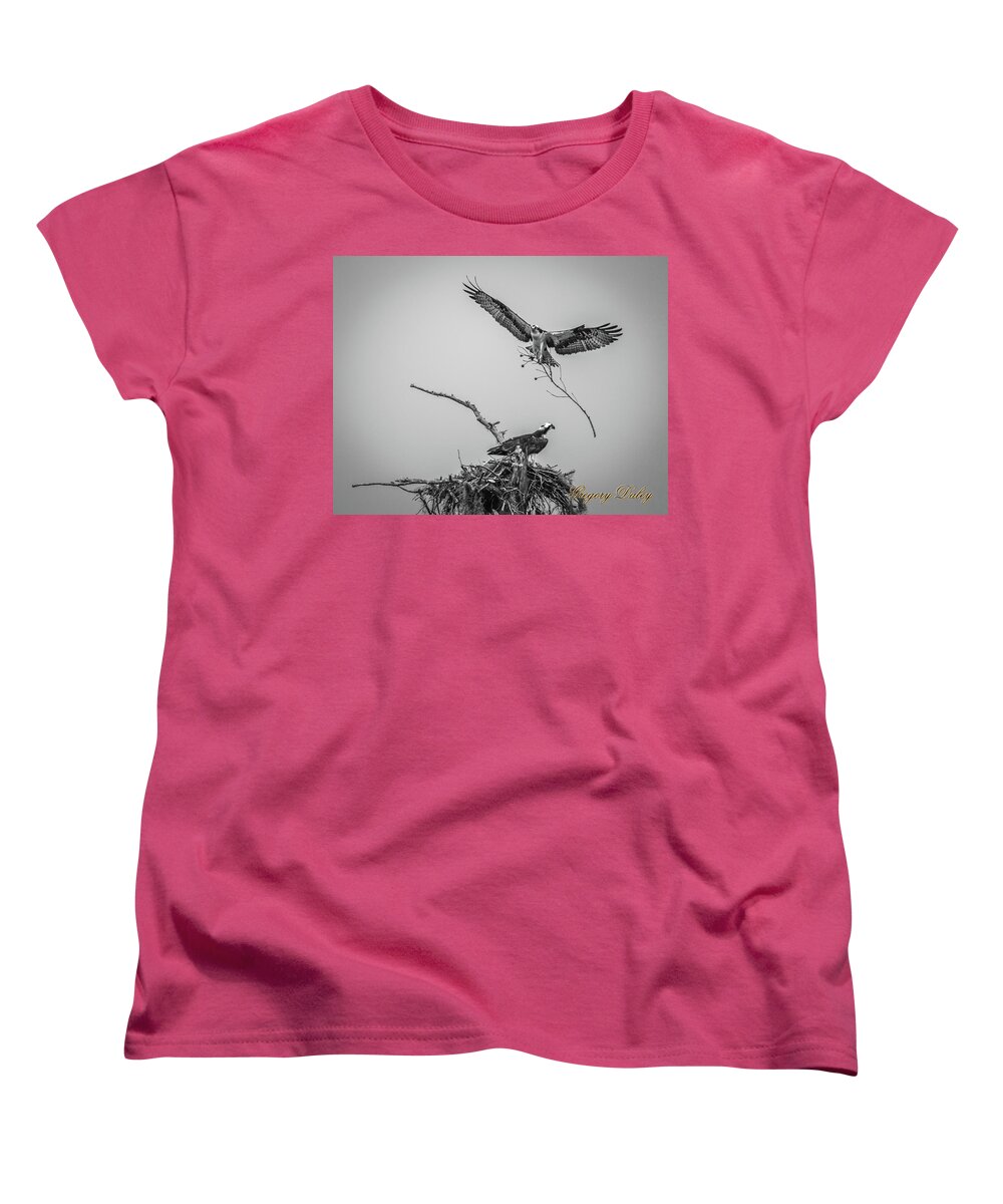Screensaver Women's T-Shirt (Standard Fit) featuring the photograph Nest Building 2M by Gregory Daley MPSA