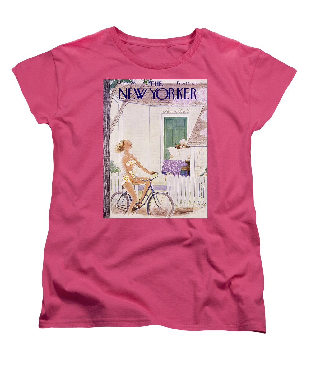 Sexy Women's T-Shirt (Standard Fit) featuring the painting New Yorker August 6 1955 by Rea Irvin
