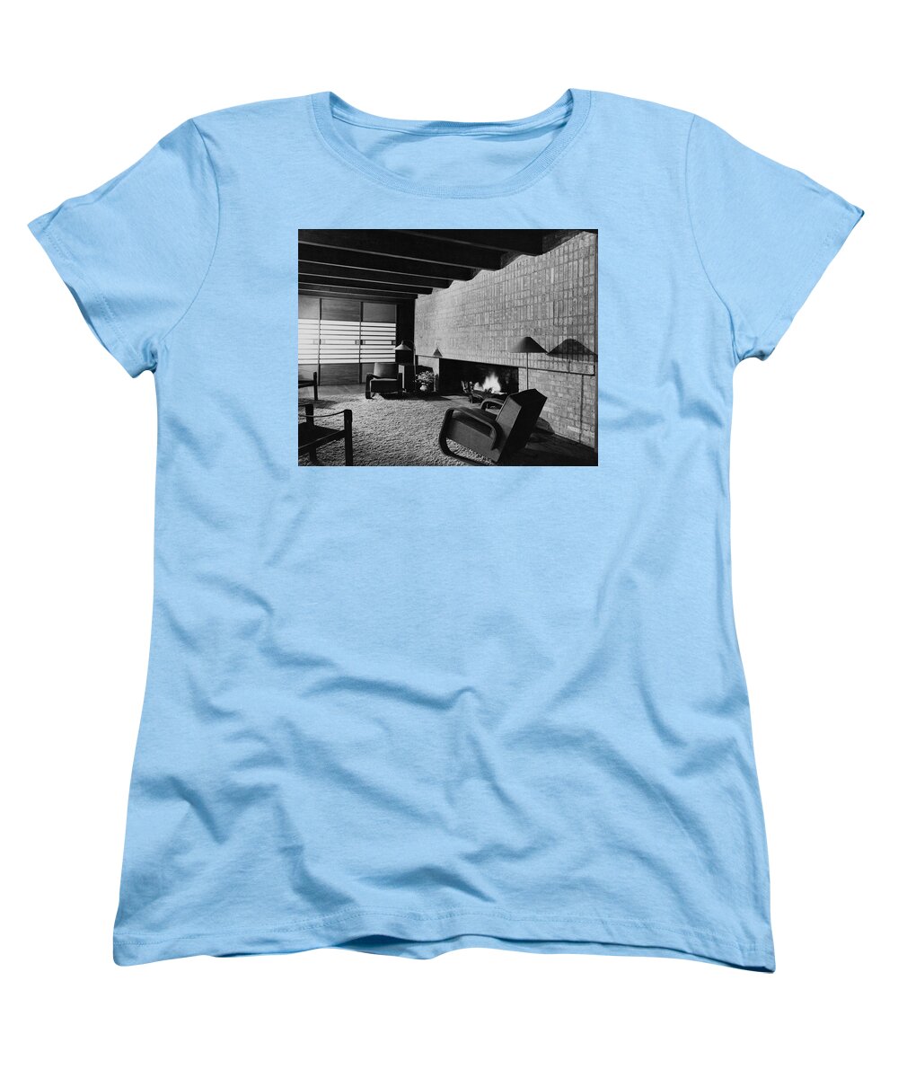 Living Room Women's T-Shirt (Standard Fit) featuring the photograph A Rustic Living Room by Hedrich Blessing