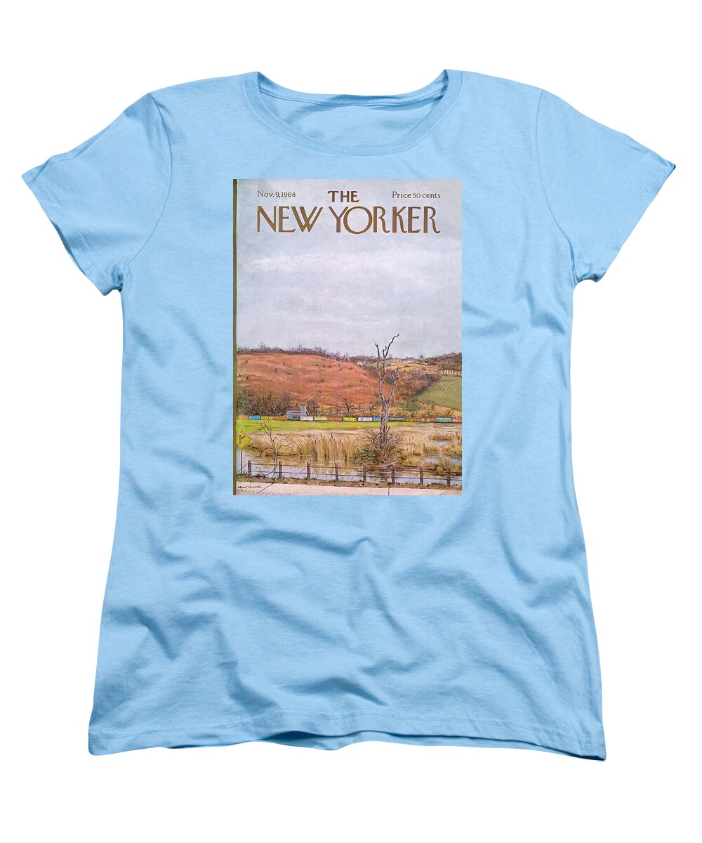 Albert Hubbell Ahu Women's T-Shirt (Standard Fit) featuring the painting New Yorker November 9th, 1968 by Albert Hubbell