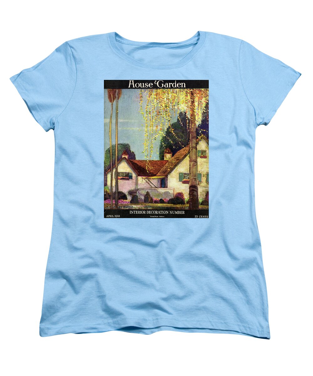 House And Garden Women's T-Shirt (Standard Fit) featuring the photograph House And Garden Interior Decoration Number Cover by Porter Woodruff