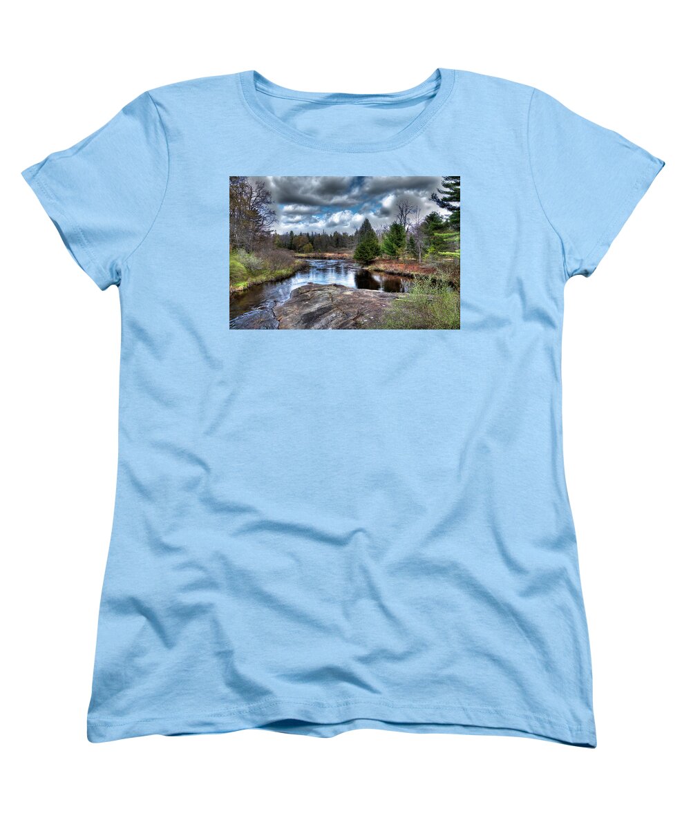 Big Woodhull Creek Women's T-Shirt (Standard Fit) featuring the photograph Big Woodhull Creek by David Patterson