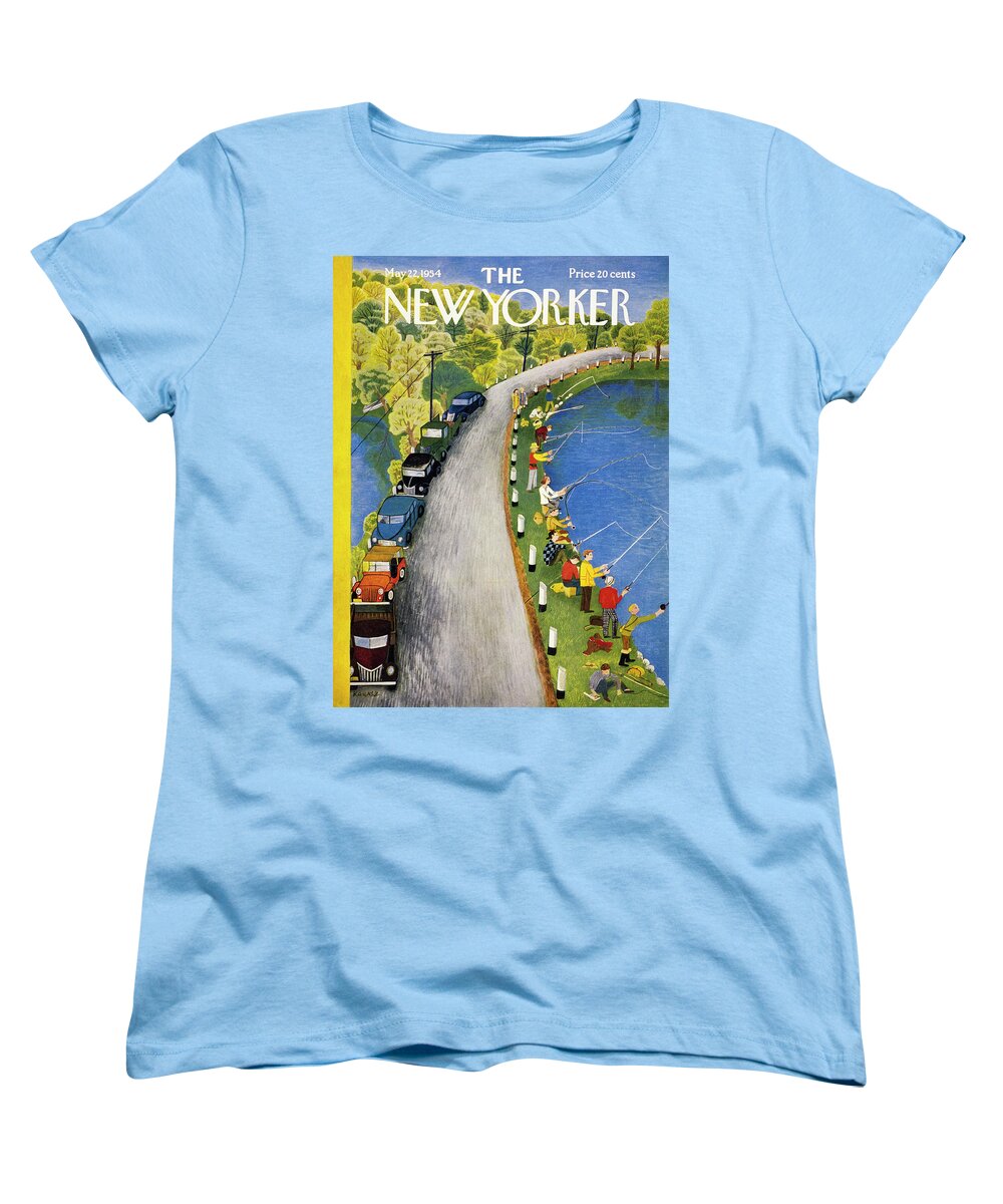 Weekend Women's T-Shirt (Standard Fit) featuring the painting New Yorker May 22 1954 by Ilonka Karasz