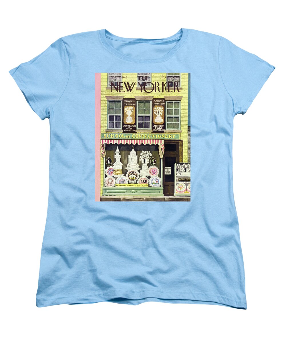 Illustration Women's T-Shirt (Standard Fit) featuring the painting New Yorker March 2, 1946 by Witold Gordon
