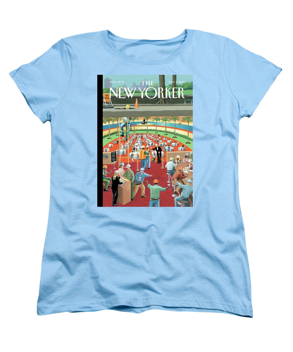 Down The Hatch Women's T-Shirt (Standard Fit) featuring the painting Down the Hatch by Bruce McCall
