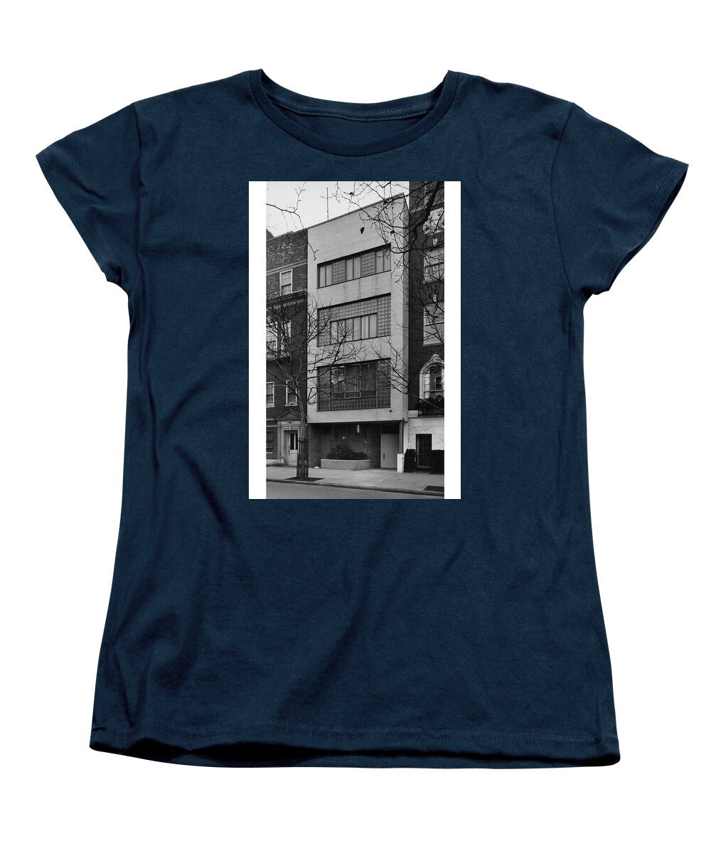 Exterior Women's T-Shirt (Standard Fit) featuring the photograph A Townhouse Designed By William Lescaze by Samuel H Gottscho and William Schleisner