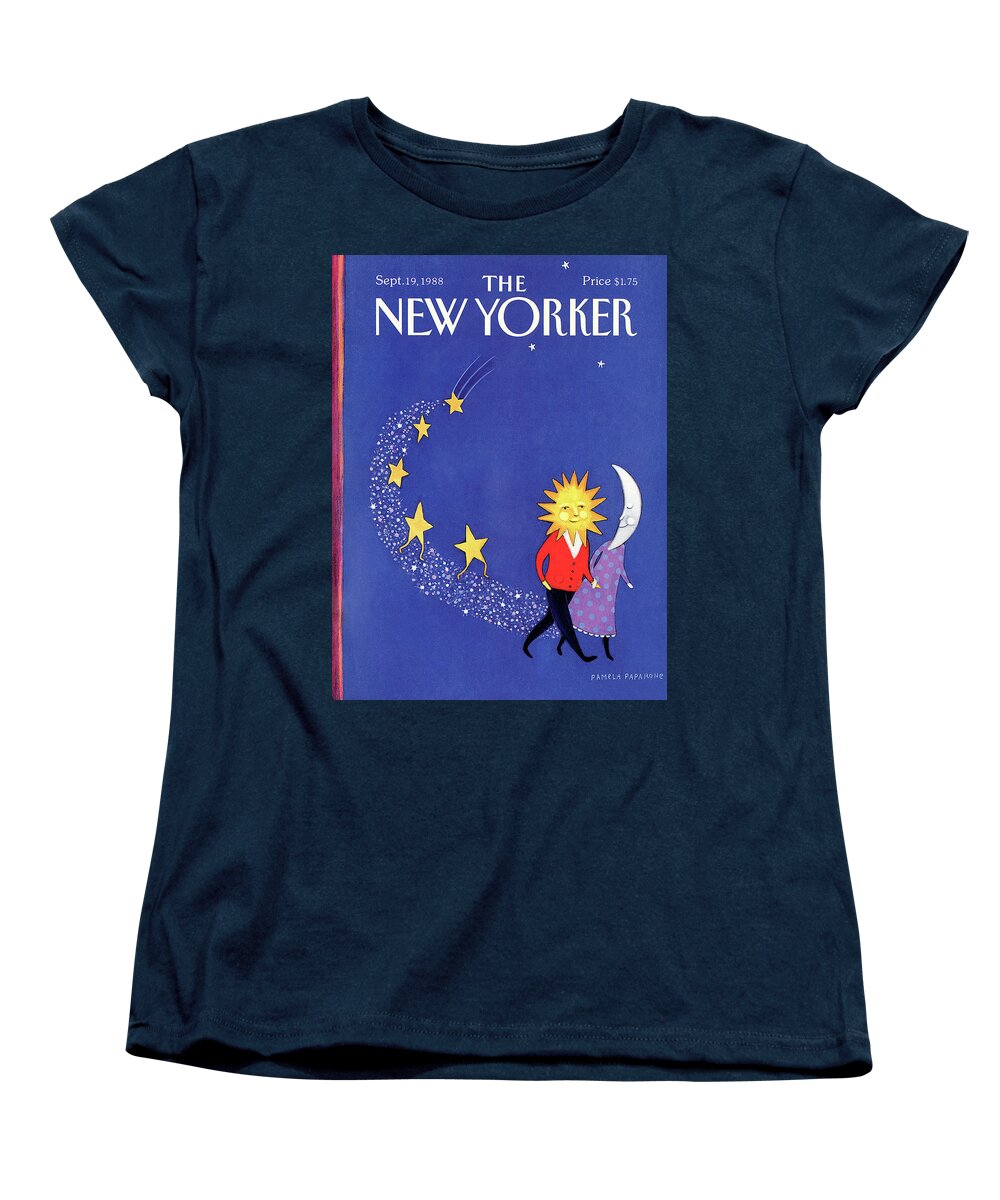 Night Women's T-Shirt (Standard Fit) featuring the painting New Yorker September 19th, 1988 by Pamela Paparone