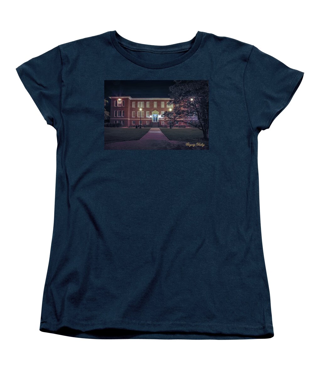 Ul Women's T-Shirt (Standard Fit) featuring the photograph Girard hall at Night by Gregory Daley MPSA