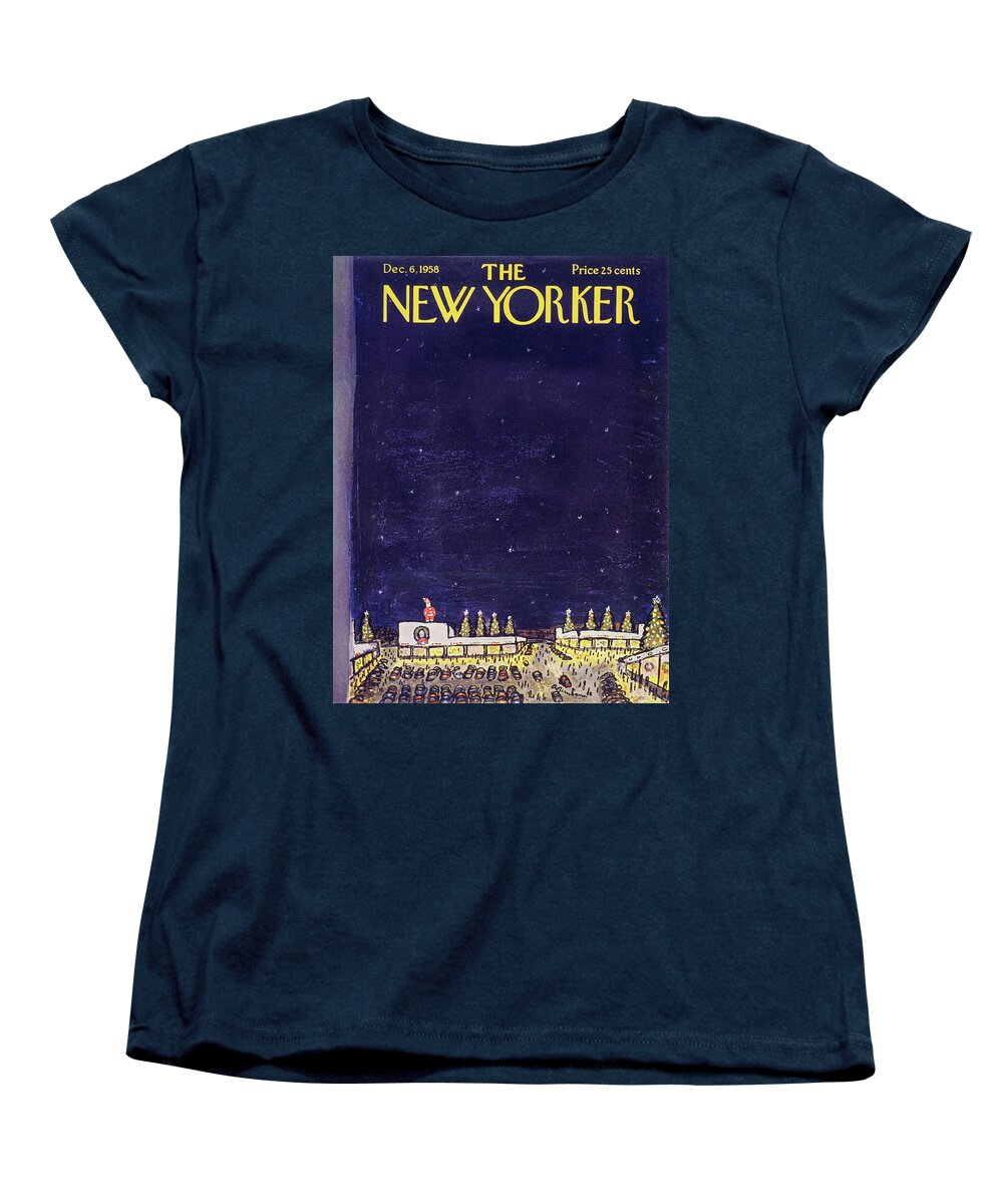 Christmas Women's T-Shirt (Standard Fit) featuring the painting New Yorker December 6 1958 by Abe Birnbaum
