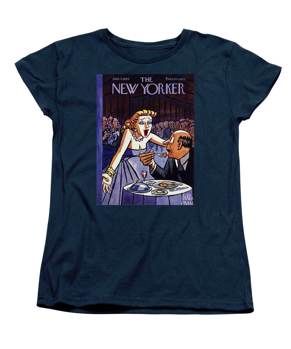 Singer Women's T-Shirt (Standard Fit) featuring the painting New Yorker June 5 1954 by Peter Arno